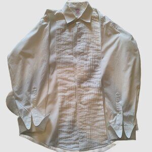 Vtg Brooks Brothers White Classic Tuxedo Shirt Traditional Fit 16 1/2 - 35 AS IS